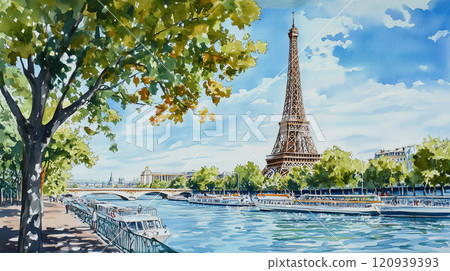 Eiffel Tower and River Seine in Paris Eiffel Tower and River Seine in Paris 120939393