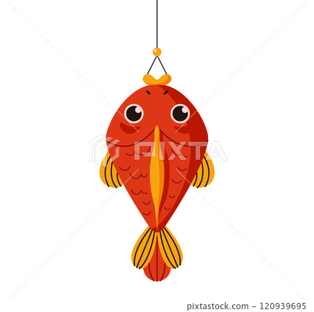 Red fish for Asian lunar New Year flat color vector object Red fish for Asian lunar New Year flat color vector object 120939695