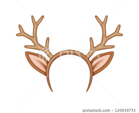 Reindeer antlers headband realistic vector illustration 120939735
