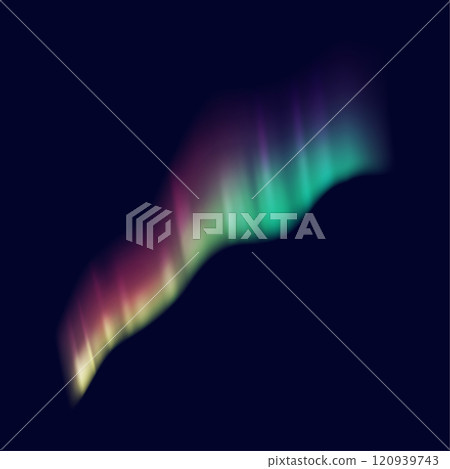 Aurora borealis in night sky realistic vector illustration 120939743