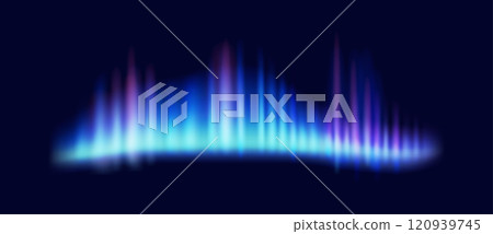 Blue northern lights magic realistic vector illustration Blue northern lights magic realistic vector illustration 120939745