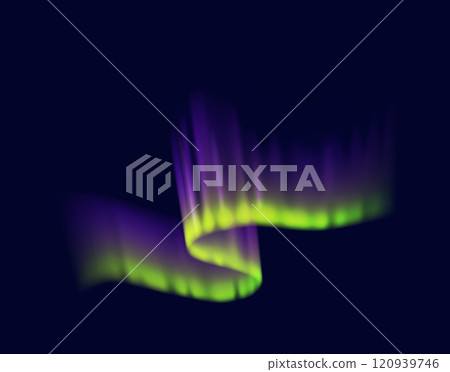 Aurora borealis in night sky realistic vector illustration Aurora borealis in night sky realistic vector illustration 120939746