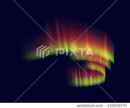 Orange aurora borealis in sky realistic vector illustration 120939747