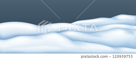Snowdrifts smooth border realistic vector illustration 120939753