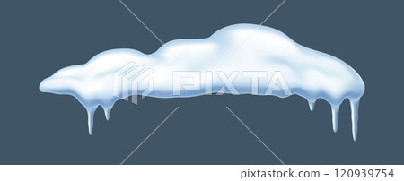 Melting snow forming icicles realistic vector illustration 120939754