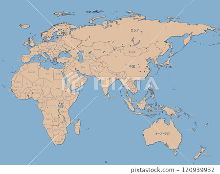 World map Japanese notation Earth City names Country names Asia Image 120939932
