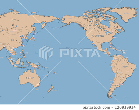 World map Japanese notation Earth City names Country names Pacific Rim image 120939934
