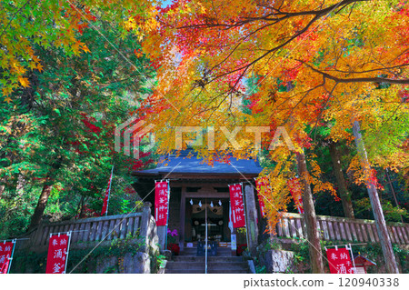 Autumn leaves at Izuruhara Benten Pond 120940338