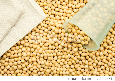 soy beans in a bag soy beans in a bag 120940861