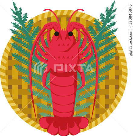 Lobster, shrimp, New Year, food, cooking, illustration, material 120940970