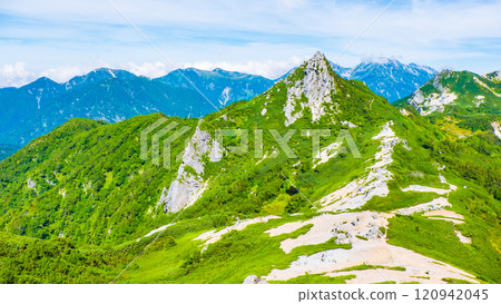 Climbing Mt. Eboshi and Mt. Minamizawa in summer (Mt. Eboshi seen from Mt. Maeeboshi) 120942045