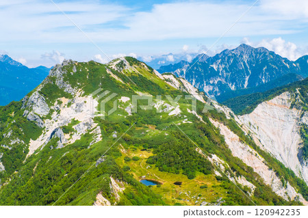 Climbing Mt. Eboshi and Mt. Minamizawa in summer (view of Mt. Minamizawa from the summit of Mt. Eboshi) 120942235