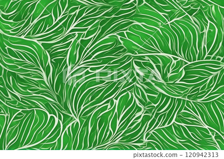 green watercolor pattern with bright green leaves 120942313