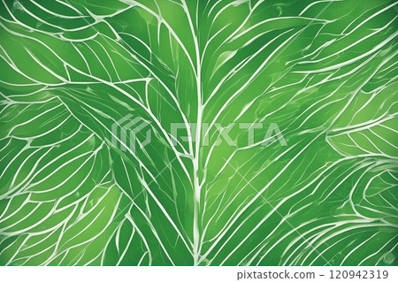green watercolor pattern with bright green leaves 120942319
