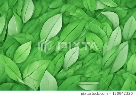 green watercolor pattern with bright green leaves 120942320