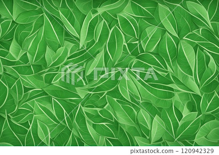 green watercolor pattern with bright green leaves 120942329