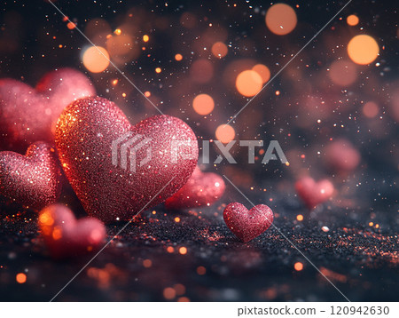 A sparkling red heart of passion 120942630