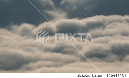 Time lapse of flowing fog waves over mountains. Amazing nature background of beautiful ocean of clouds in the morning. Time lapse of flowing fog waves over mountains. Amazing nature background of beautiful ocean of clouds in the morning. 120942684