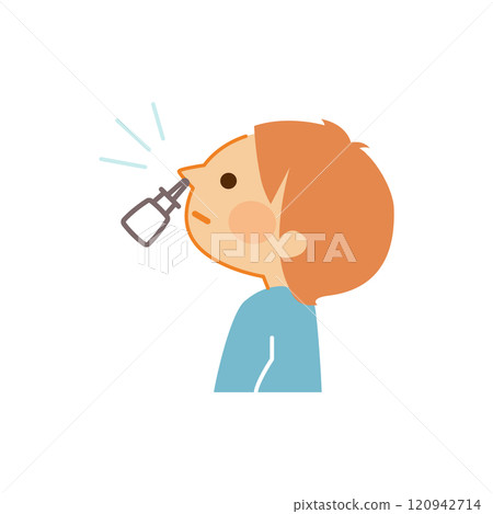 Nasal drops, children, illustration material Nasal drops, children, illustration material 120942714