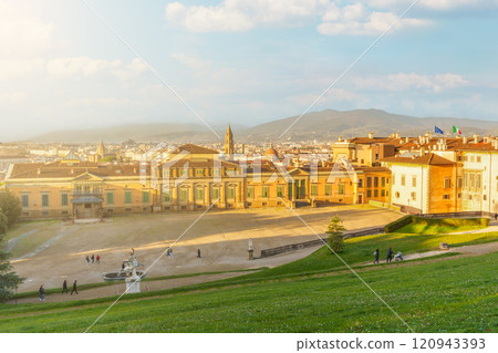 View of the Pitti Palace in Florence View of the Pitti Palace in Florence 120943393