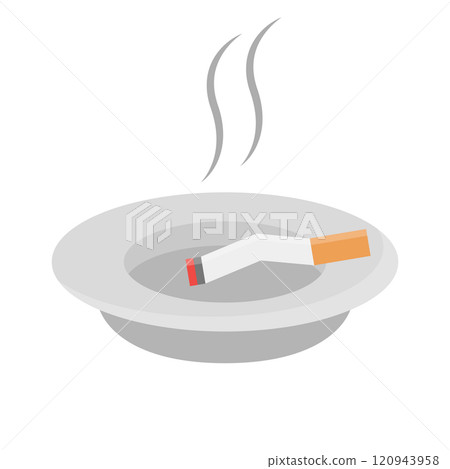 Ashtrays and cigarette butts Ashtrays and cigarette butts 120943958