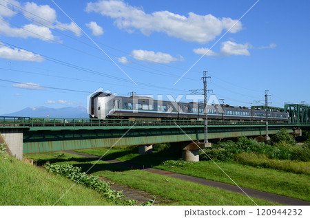 神威號是穿越石漾川二號橋的特快列車，旁邊是大雪山。 120944232