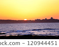Sunset coastal scenery of Fuguijiao Lighthouse in Taiwan 120944451