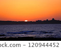 Sunset coastal scenery of Fuguijiao Lighthouse in Taiwan 120944452