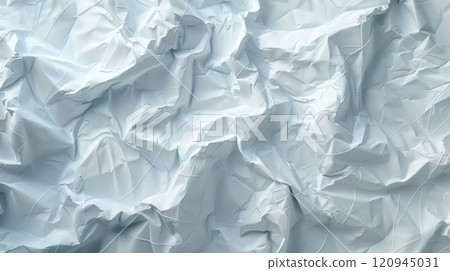 Creased white paper background. Wrinkled blank sheet texture. Creased white paper background. Wrinkled blank sheet texture. 120945031
