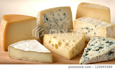 delightful cheese board showcasing various types of cheese, perfect for gatherings delightful cheese board showcasing various types of cheese, perfect for gatherings 120945989