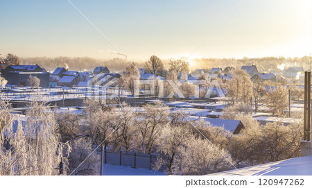 Landscape shot of the winter village 120947262