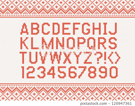 Knitted alphabet letters set 120947361