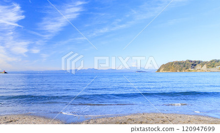 從海上看湘南海和富士山 120947699