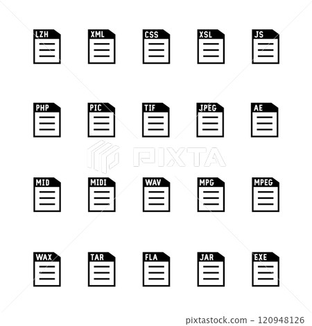 影像檔案、文件和軟體圖示集 120948126