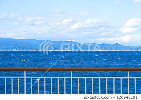 A view from the Tokyo Kyushu Ferry sailing off the coast of Shikoku 120948191