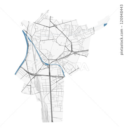 Map of Saint-Denis, France. Detailed city map, metropolitan area. 120948443
