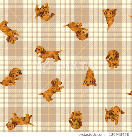 Seamless pattern made of hand drawn cute dogs, Seamless pattern made of hand drawn cute dogs, 120948498