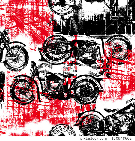 Abstract objects and art bicolor collage pattern, 120948602