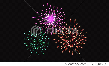 Firework festive color effect on a transparent background. Holiday Wedding Festival Design for Birthday Card Poster advertising. Vector Firework festive color effect on a transparent background. Holiday Wedding Festival Design for Birthday Card Poster advertising. Vector 120948654