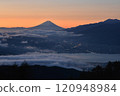 Mount Fuji and a sea of clouds at dawn 120948984
