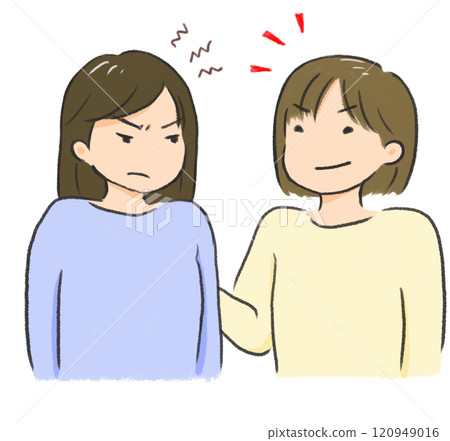 Illustration of an angry woman Illustration of an angry woman 120949016