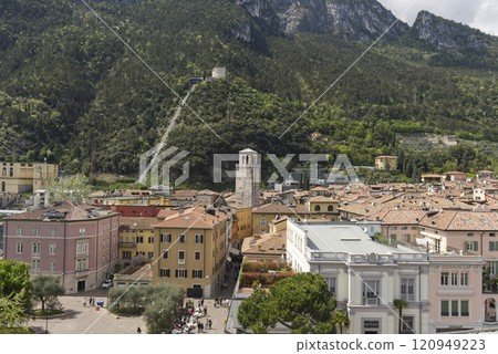 Riva del Garda aerial panoramic view.  120949223