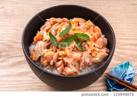 Salmon rice bowl 120949878