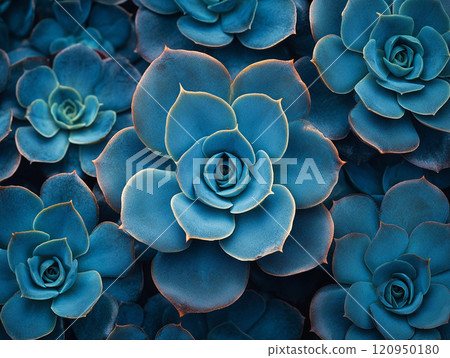 Beautiful blue succulent close-up 120950180