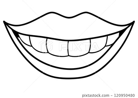 Open mouth of a man with teeth and a joyful smile to the teeth 120950480