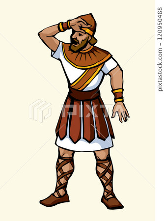 Vector drawing. The king looks ahead Vector drawing. The king looks ahead 120950488