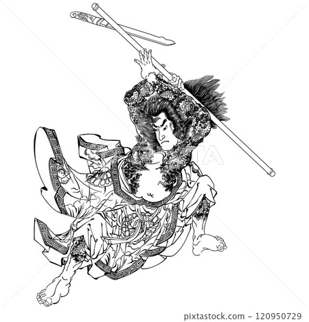 【水滸傳108英雄之一,紫心公文龍】-【歌川國芳】 【水滸傳108英雄之一,紫心公文龍】-【歌川國芳】 120950729