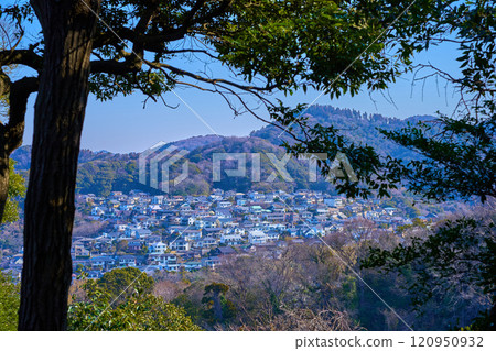 從三岡山綠地（大峰山）繡球花路線北側向東北方（阿倍倉山、草花、堀內、葉山町等）眺望 120950932