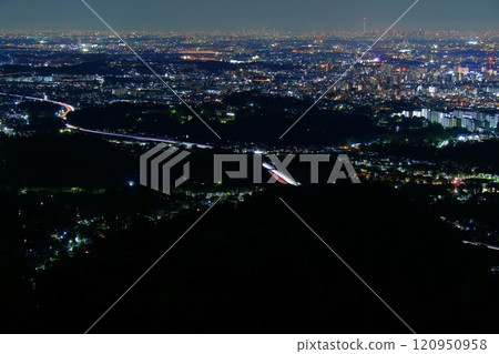 Night view of the Kanto Plain from the ruins of Hachioji Castle Night view of the Kanto Plain from the ruins of Hachioji Castle 120950958