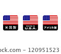 美國/美國製造標籤圖示集 3 個 120951523